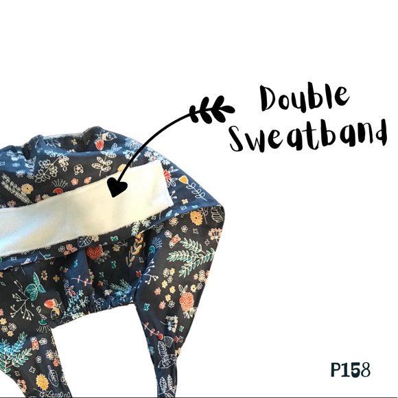 2 NEW Scrub Caps/Hats with Sweatband - Picture 3 of 6